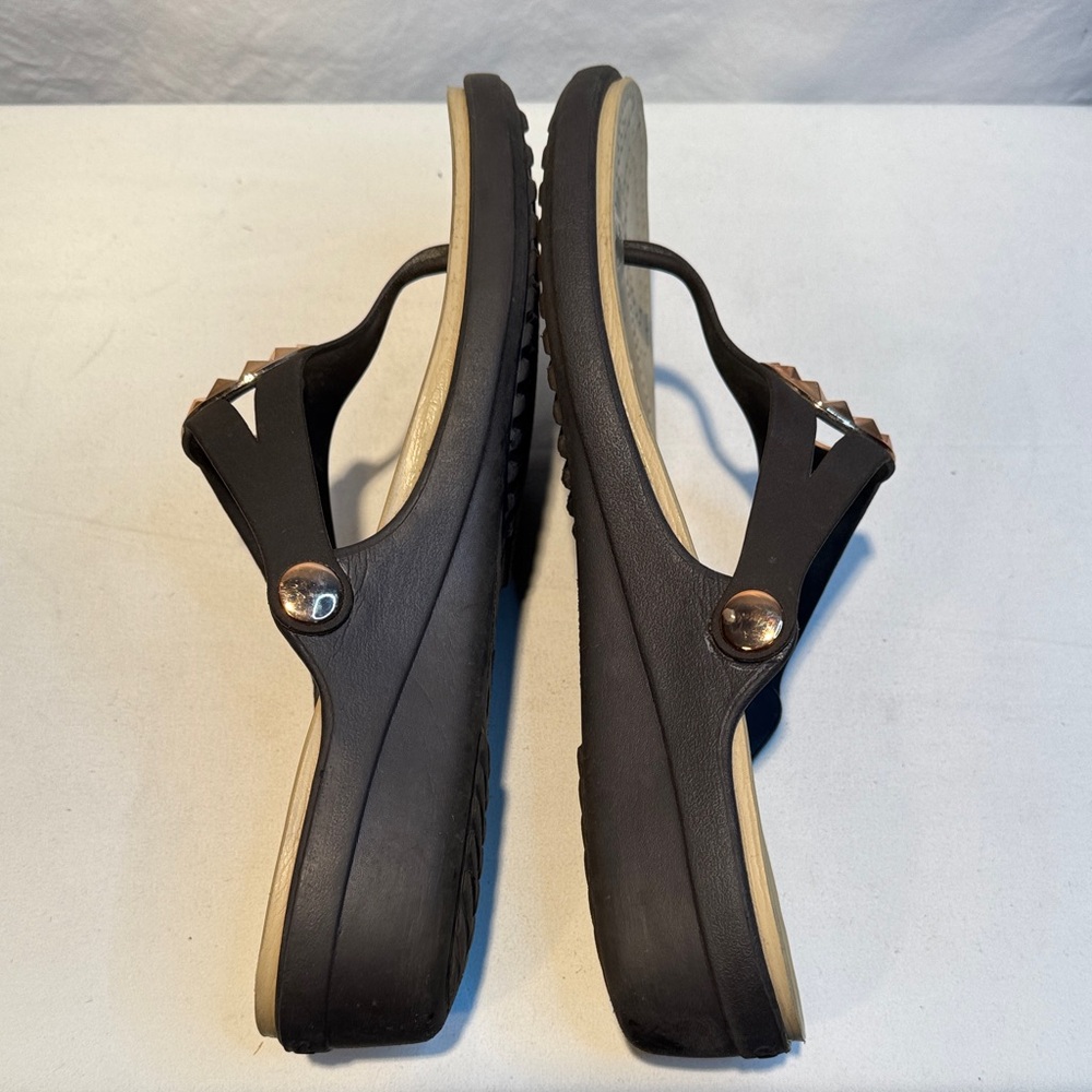 CROCS Black and Tan Women's Sandals - Picture 4 of 9